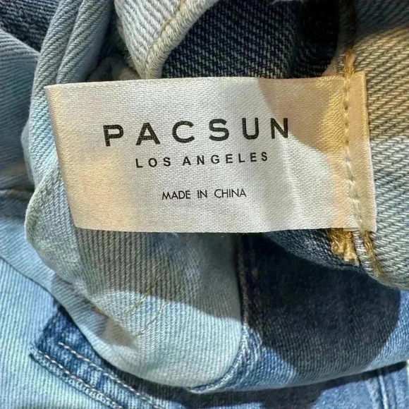 Pacsun Multi Color Block Cargo Jeans Size 26 - Picture 6 of 9